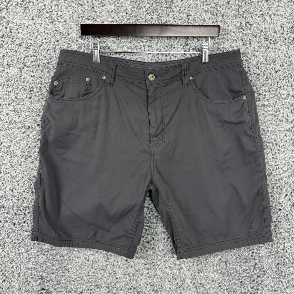 PrAna Shorts Mens 38x9 Gray Nylon Quick Dry Stretch Lightweight Outdoor Hiking
